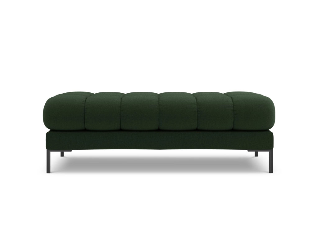 Cosmopolitan Design - Panca "Bali" 2 posti in tessuto strutturato verde scuro 