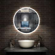 specchio 70 cm rotondo con luce led antiappannamento e touch