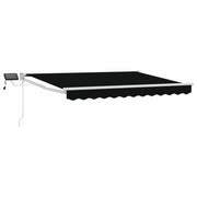 Tenda da Sole | Tenda retrattile manuale con LED Nero e Bianco 3 x 2,5 m