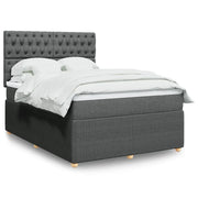 Giroletto a Molle con Materasso Grigio Scuro 160x200 cm Tessuto
