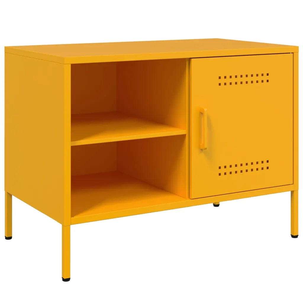 Mobile TV-Credenza TV-Console TV Giallo Senape 68x39x50,5 cm in Acciaio 804863