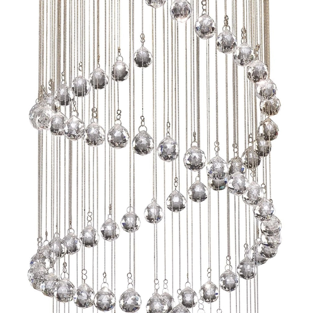 Lampadario Contemporaneo Corrider Acciaio Cromo Vetro 5 Luci G9