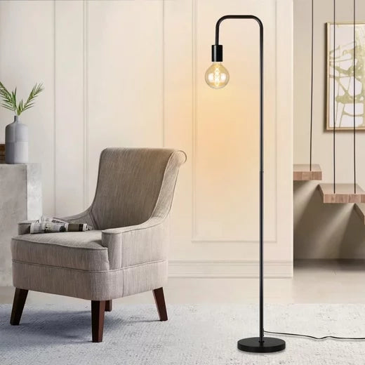 ZMH Lampada da terra nera vintage metallo industriale 157cm con interruttore pedale