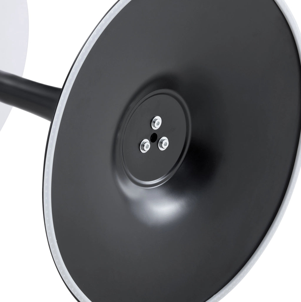 Tavolino rotondo 60 cm stile Mid-Century in MDF e metallo; bianco e nero