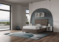 Letto 1 Piazza e Mezzo 120x200 cm con Rete Agueda Cappuccino