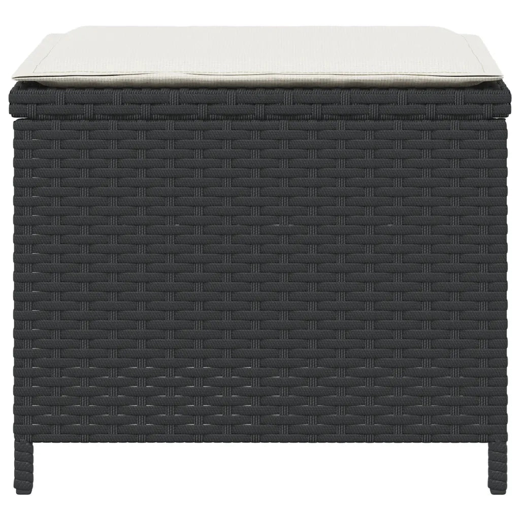 Sgabelli da Giardino con Cuscini 4pz Neri 40x40x35cm Polyrattan 4007483
