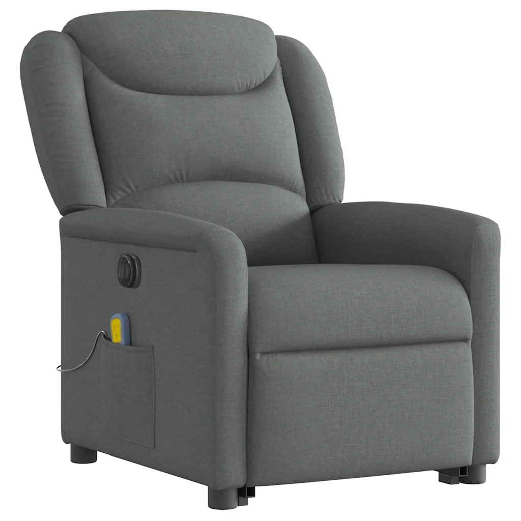 Poltrona Alzapersona Massaggi Elettrica Grigio Scuro Tessuto 3303225