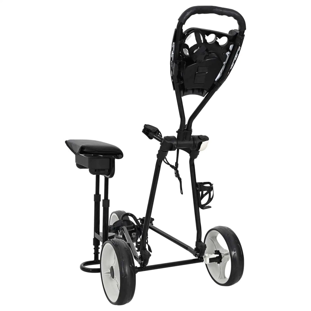 Carrello da golf con sedile Nero e Bianco 100 x 60 x 130 cm CFW5899224