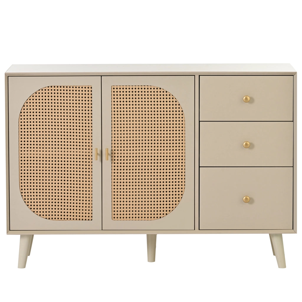 Mobile TV con ante e cassetti - Zephmum- Offwhite Creme 120 cm