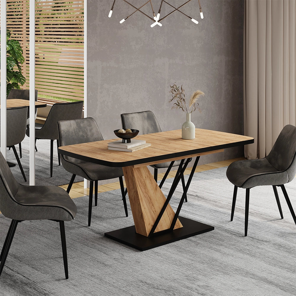 Vicco tavolo da pranzo allungabile Nero/quercia 120 x 80 cm estensibile