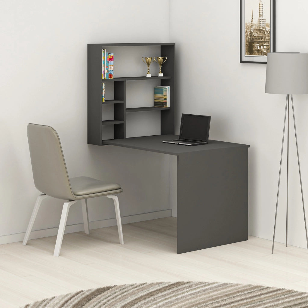 Scrivania in legno "Sedir" - 90 x 59 x 154 cm - Antracite