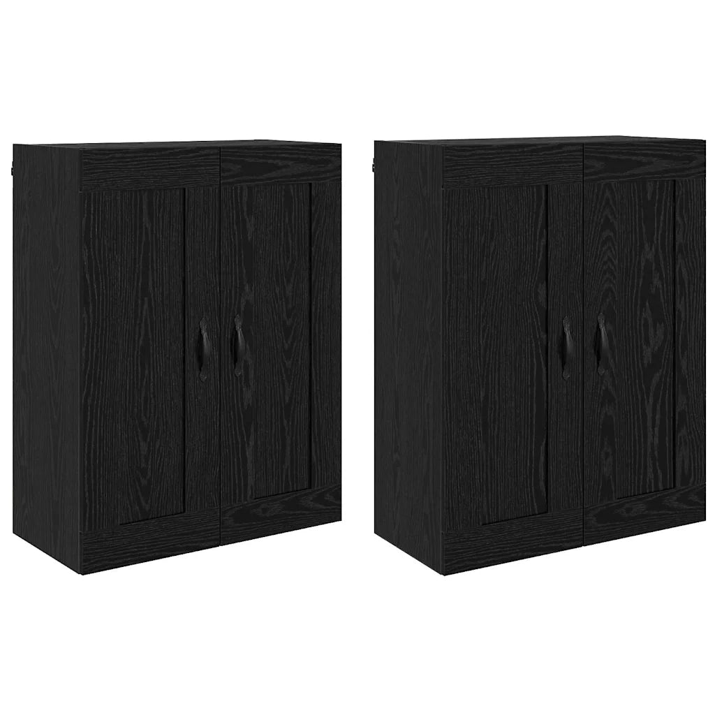 Mobile a muro 2 pcs Rovere Nero 69,5 x 34 x 90 cm 3415592
