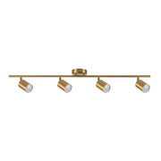 Plafoniera/Applique 4 faretti oro GU10 Polux Goldi 90cm