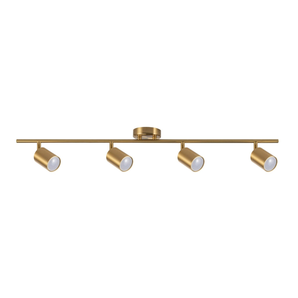 Plafoniera/Applique 4 faretti oro GU10 Polux Goldi 90cm