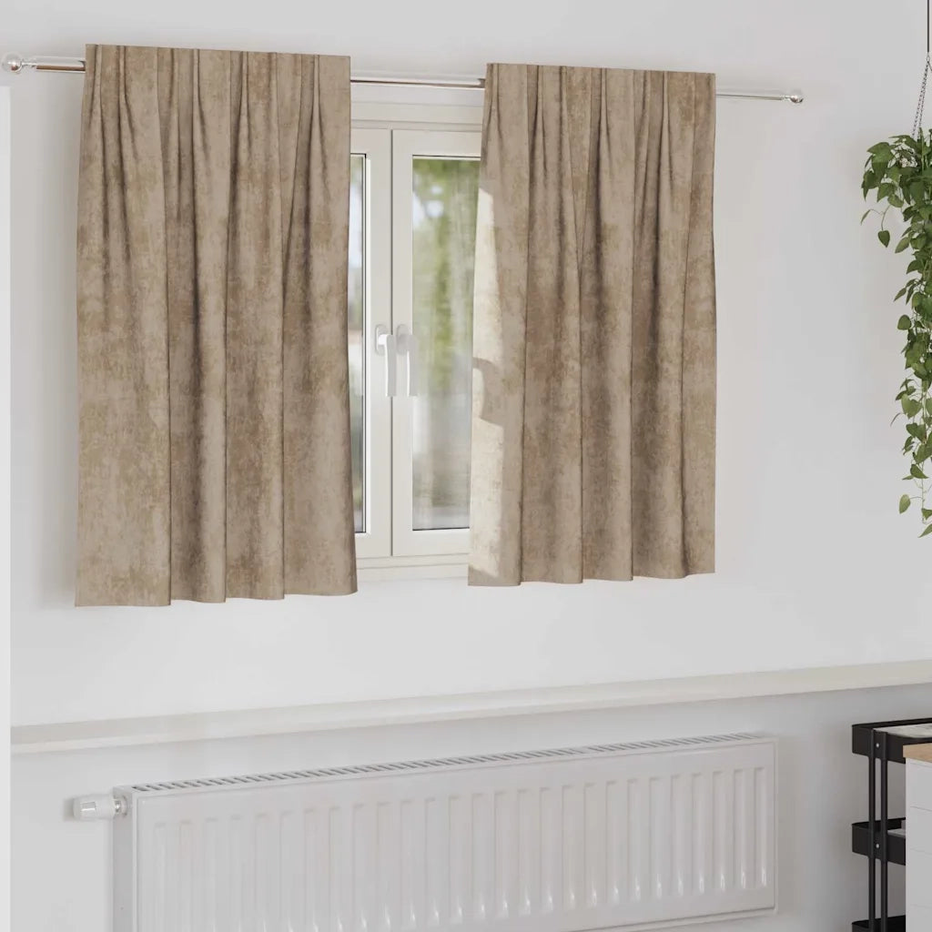 Tende in Velluto con tende 2 pcs Champagne 140 x 140 cm Velluto 4107708