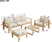 Set di mobili da giardino - Legno di acacia - Bancopiazza a 3 posti - Sedie - Tavolo da salotto - Cromo