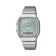 Orologio casio aq 240e 2aef edgy silver e green
