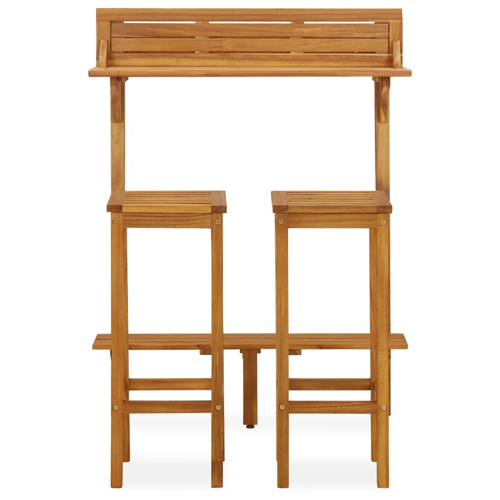 Set da Bar da Balcone 3 pz | Set Salotto da Giardino in Massello Acacia