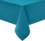 Tavolo Copri Tavolo in Poliestere 140x140cm con Effetto Lotus, Impermeabile, Resiste al Vomitivo, Pulito con Facilità, Copri Tavolo per Cucina da Festa, Natale, Blu Turquesa