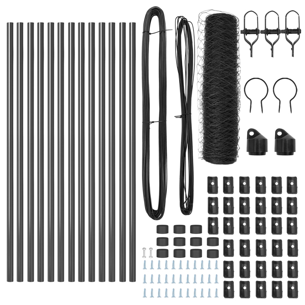 Set di Recinzioni Set di 2 Grigio Metallo Grande Robusto