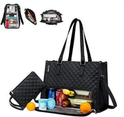 Borsa da pranzo per donne, 2-in-1 borsa da pranzo e borsa da lavoro con compartimento isolato per il pranzo, 15,6 pollici, grande borsa da pranzo per donne con cinghia a spalla lunga per lavoro, scuola, ufficio