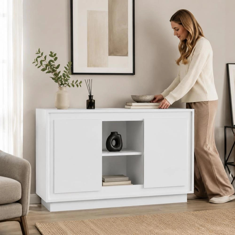 Sideboard White 102x35x60 Cm Wood-based Material