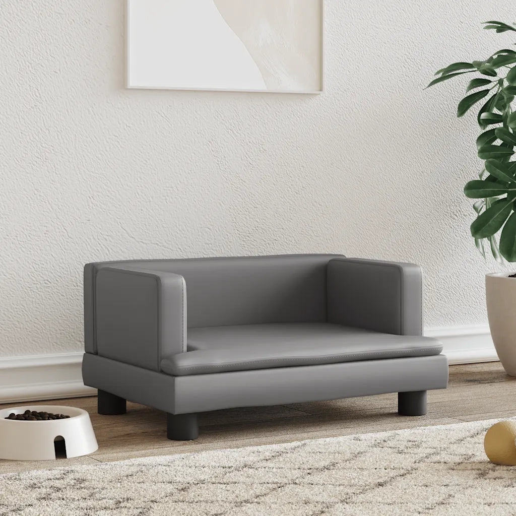 Lettino per Cani Grigio 60x40x30 cm in Similpelle 171916