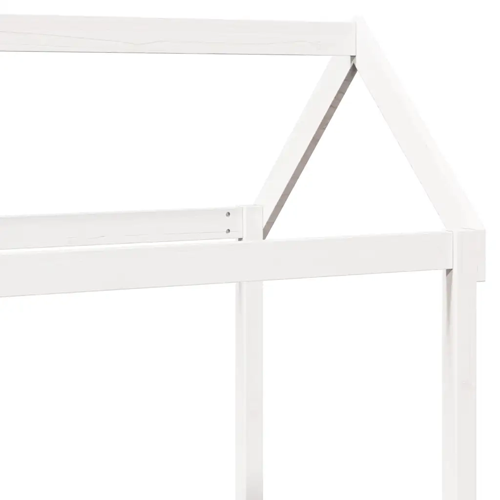 Tetto Letto Bambini Bianco 118x70x176,5 cm Legno Massello Pino
