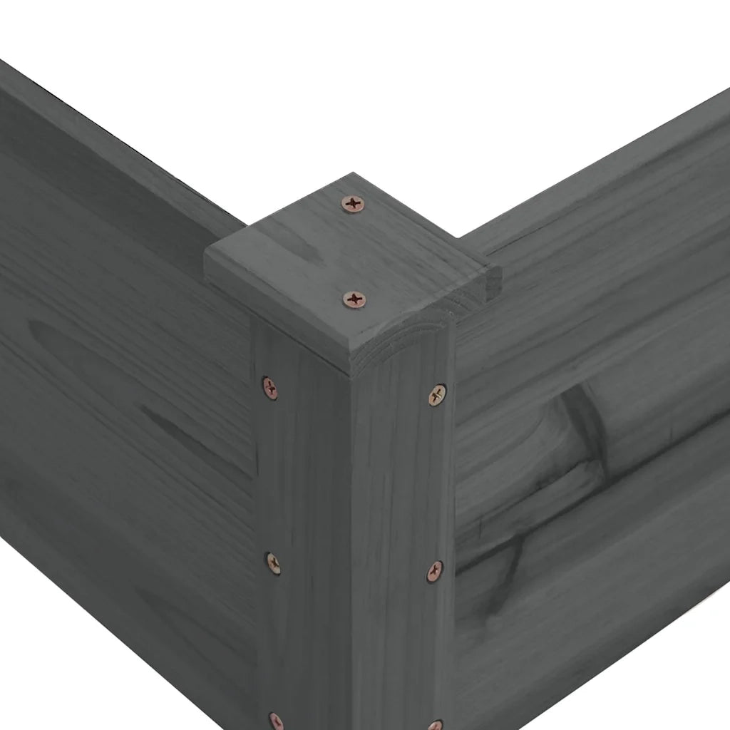 Fioriera Rialzata Giardino-Vaso da Esterno-Supporto per Vaso Grigia 120x120x56 cm Massello Abete