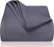 Sprei Premium 240 x 260 cm, XXL, wafelpiqué, 100% cotone, deken da letto leggero, wafellook, deken in cotone per letto, divano e tavolo da pranzo, colore antracite