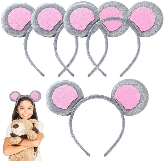 Cintura per animali - 4 pezzi - Cintura per maschere animali - Accessori per carnevali/feste - Adatto per bambini/adulti - Grigio - Cinture per maschere animali
