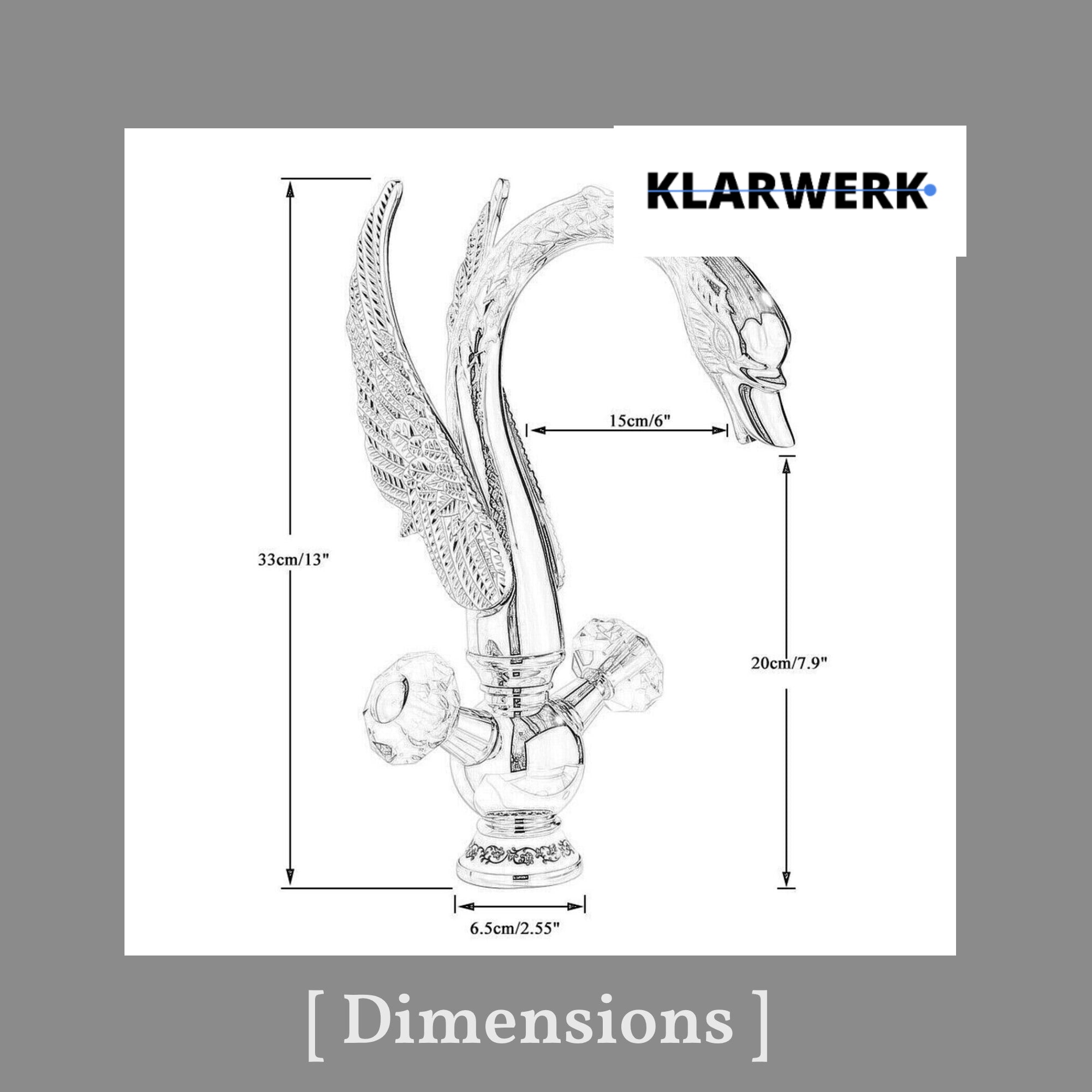 ADRIANO | Rubinetto da bagno grande design in acciaio inossidabile cigno lavabo cromato di lusso | miscelatore alto per lavabo independente