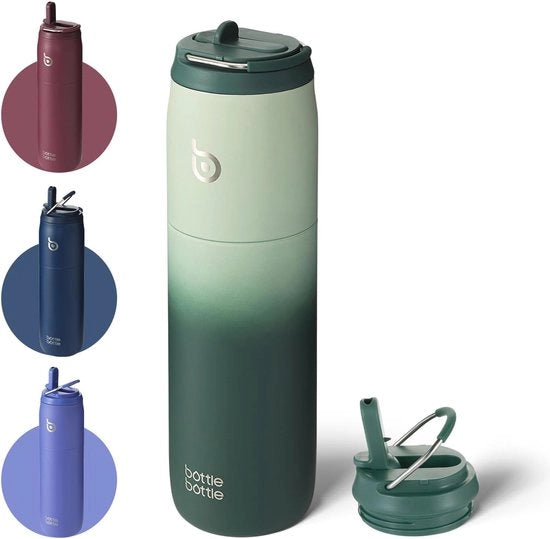 Ottima Fiaschetta Isolata 950 ml con Stoppero e Coperchio - Doppio Strato Acciaio Inossidabile per Sport e Esterno