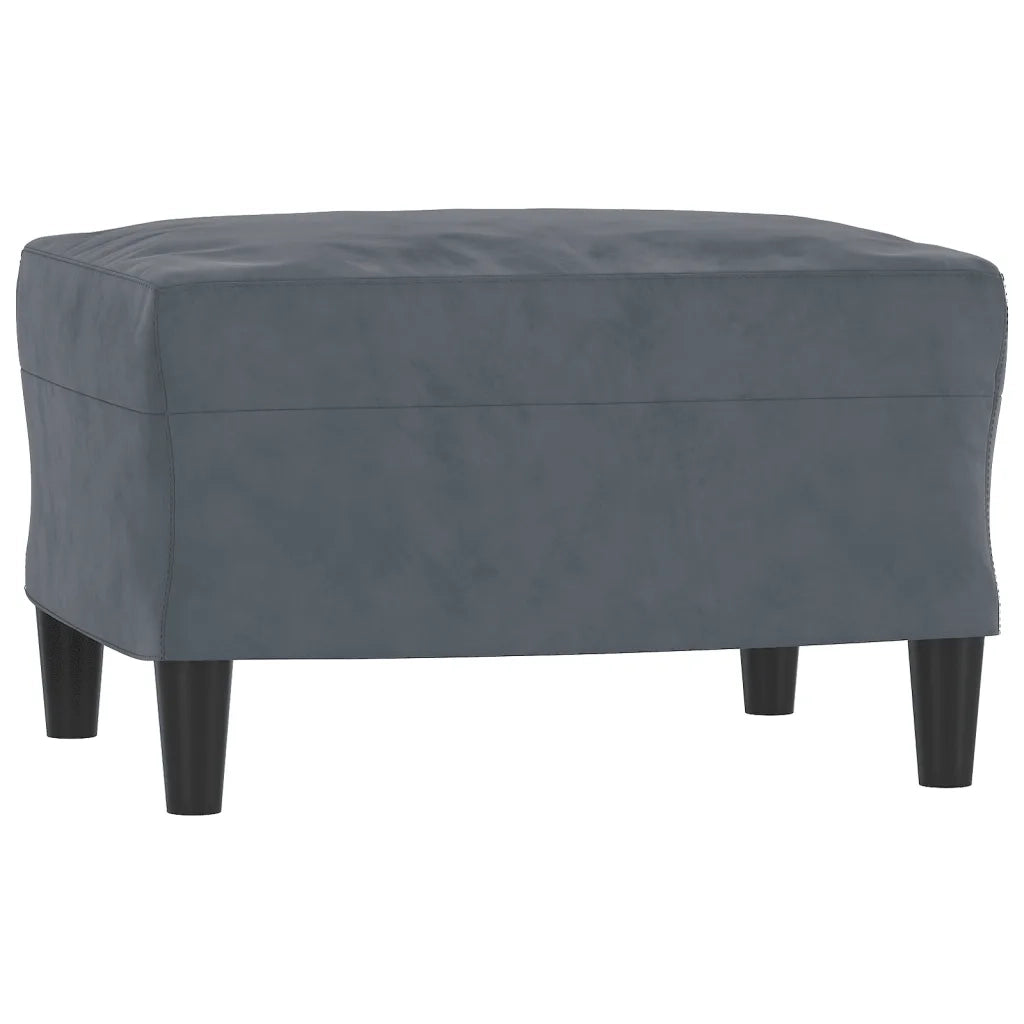 Divano | Divano da soggiorno | Sofa a 3 Posti con Poggiapiedi Grigio Scuro 180 cm in Velluto