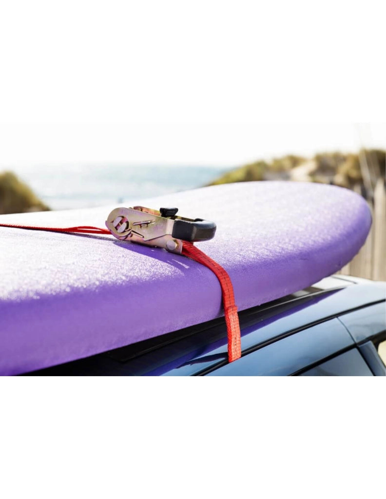 Cinghia di serraggio 5 m con cricchetto e ganci JJ, rossa, 27 mm – THIRARD