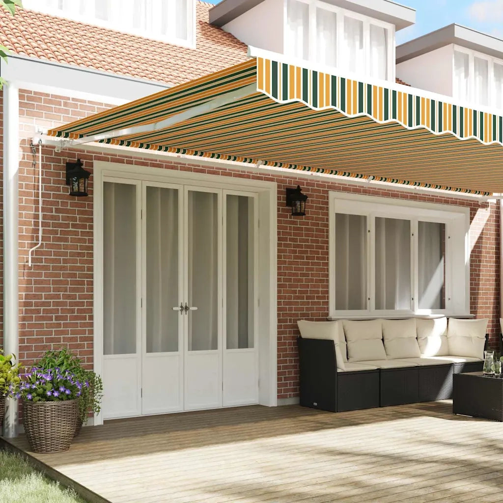 Tettuccio Elettrico Retrattile Verde e giallo 600 × 350 cm 3331799