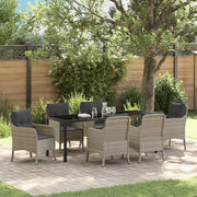 Set da Pranzo per Giardino 7 pcs Grigio chiaro polyrattan 3380188