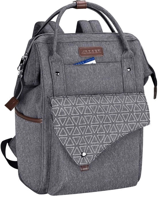 Borsa a Spalla per Donna per Scuola Borsa per Laptop 15,6 Pollici Borsa da Scuola Borsa da Giorno Impermeabile per Università/Viaggio/Lavoro per Donne/Uomini, Grigio