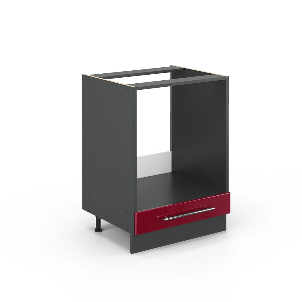 Vicco Mobile per forno da incasso Rosso bordeaux lucido 60 cm senza piano di lavoro