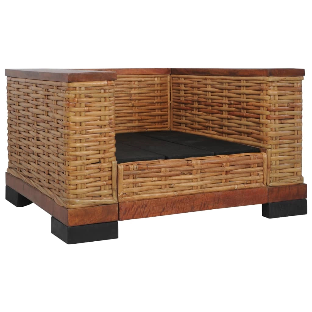 Set di divani 2 pezzi con cuscini in rattan marrone naturale 02_0020851