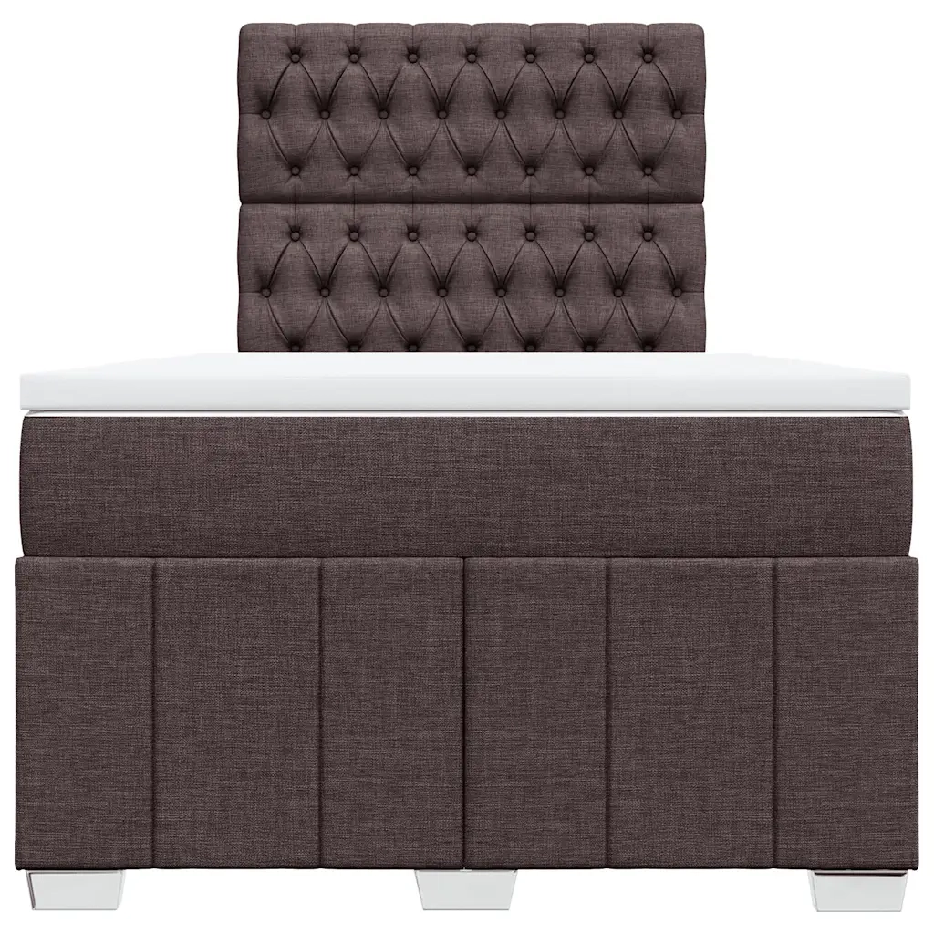 vidaXL Giroletto a Molle con Materasso Marrone Scuro 120x190cm Tessuto