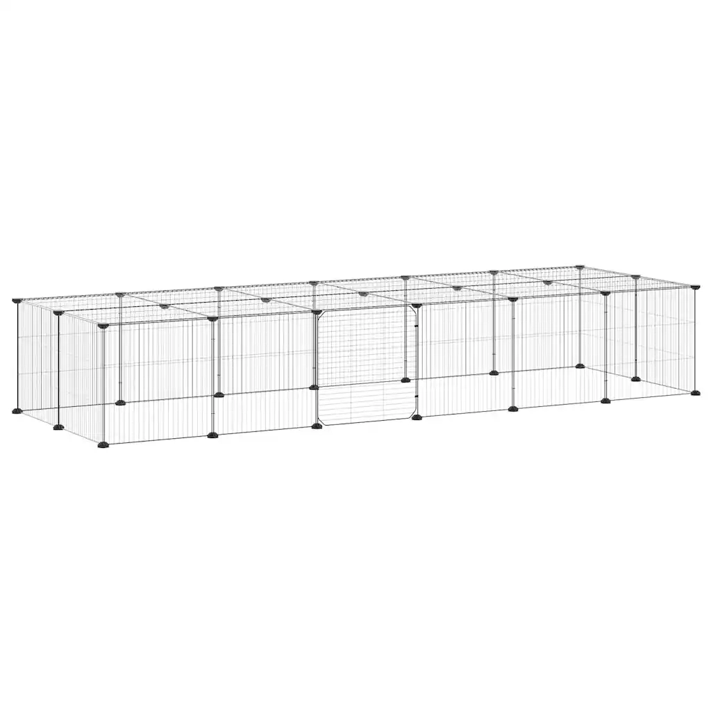 Gabbia per Animali 28 Pannelli con Porta Nero 35x35 cm Acciaio CFW8536295