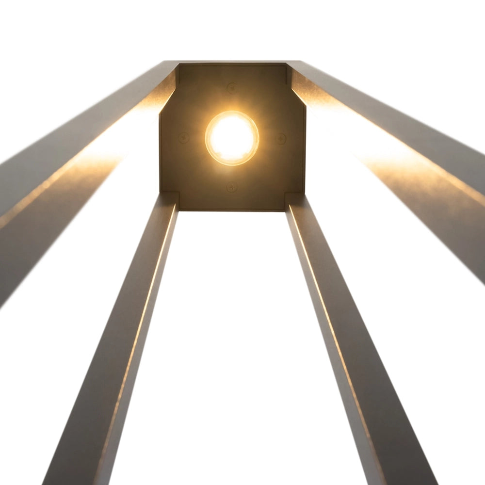 Lampada Da Terra Moderna Da Esterno Metallo Grafite Luce Led 25W Ip65