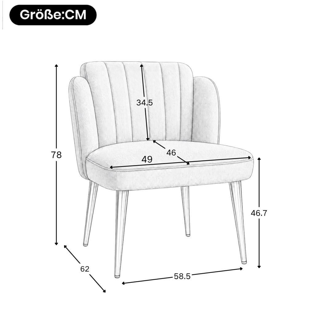Set di 4 sedie da pranzo imbottite marroni con schienale curvo e gambe dorate