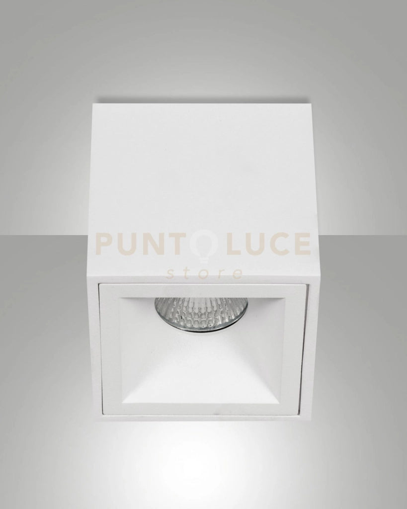 PEREZ PLAFONIERA BIANCA QUADRATA 1 LUCE ATTACCO GU10 L.9CM