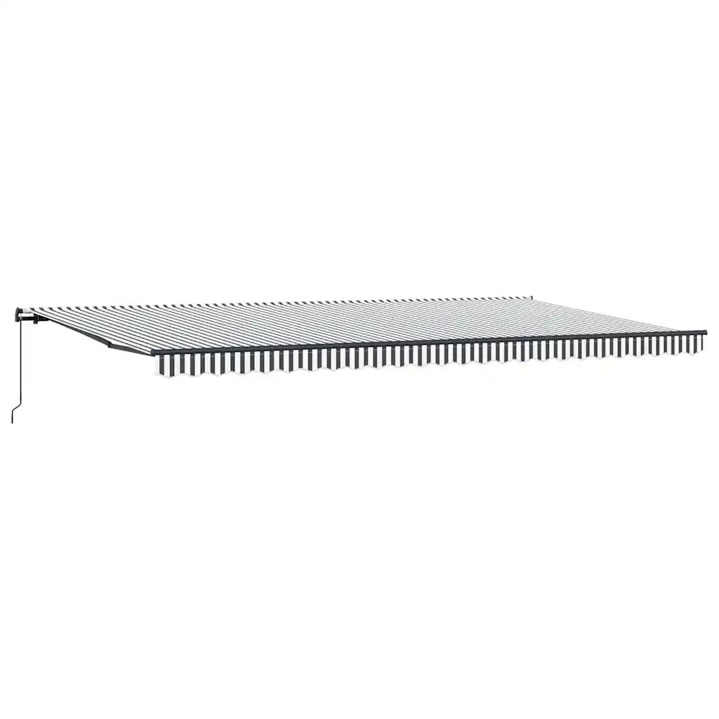 Tenda da Sole Retrattile Manuale Antracite e Bianco 600x300 cm 3310243