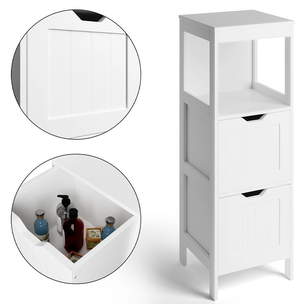 Mobile Mobiletto Bagno Arredo Armadio Armadietto Legno Mdf Bianco 30x89x30cm