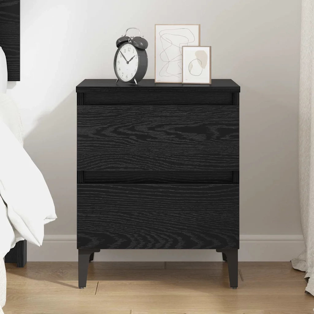 Comodino | Armadio da Notte | Mobiletto da notte Rovere nero 40 x 35 x 50 cm Legno multistrato