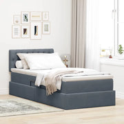 Letto con Contenitore Grigio scuro 90 x 200 cm Velluto