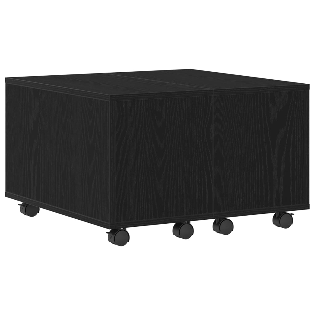 Tavolino  Nero Rovere 60x60x38 cm in legno ingegnerizzato